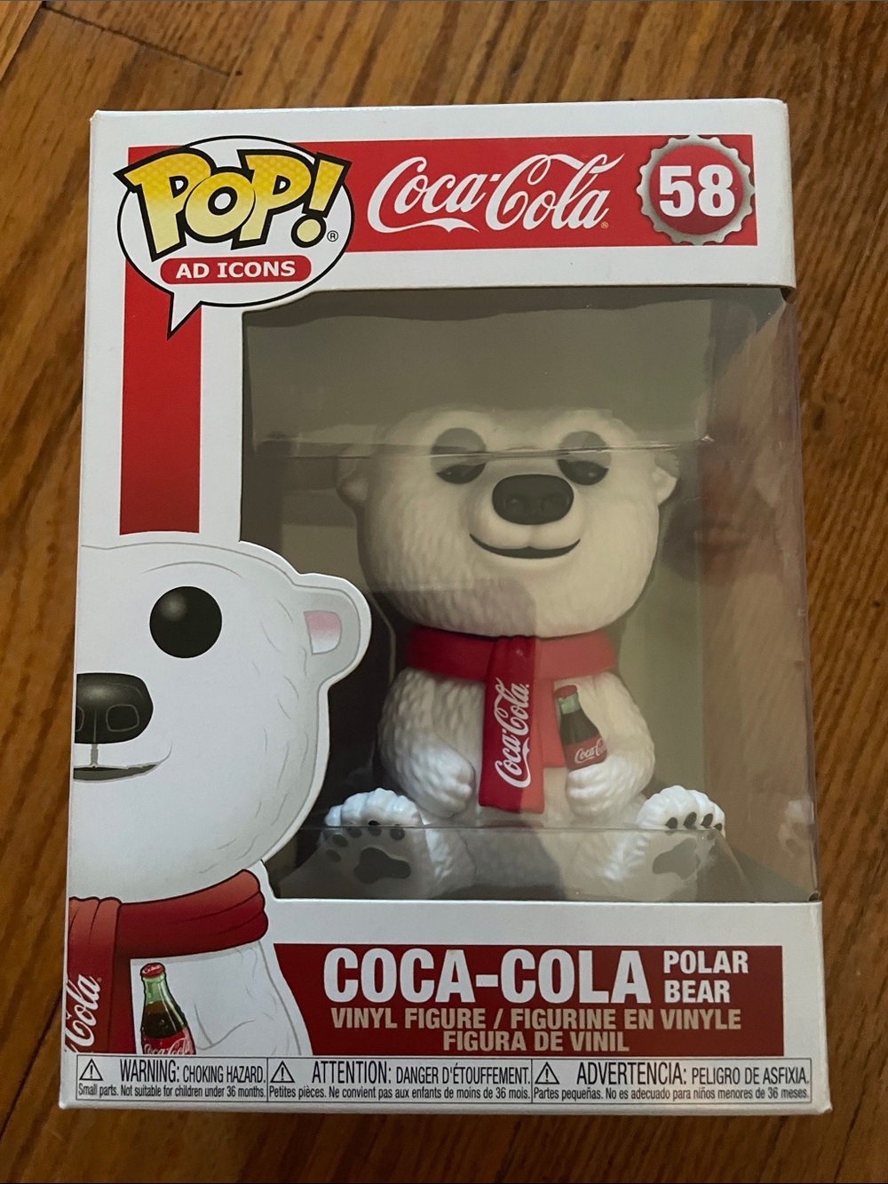 Coca-Cola Polar Bear Vinyl Figure in White and Red